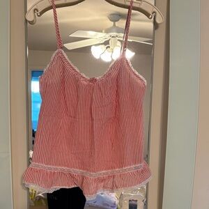 Juicy Couture Red and White Striped Top